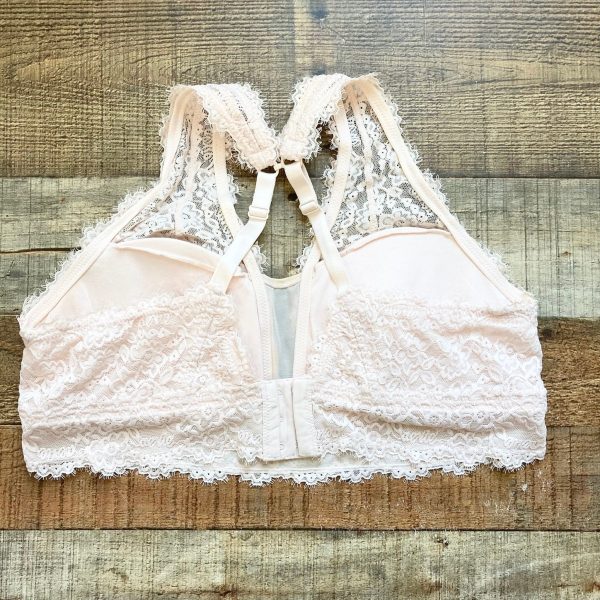 Aerie Light Peach Lace Padded Bralette- Size XL Online now