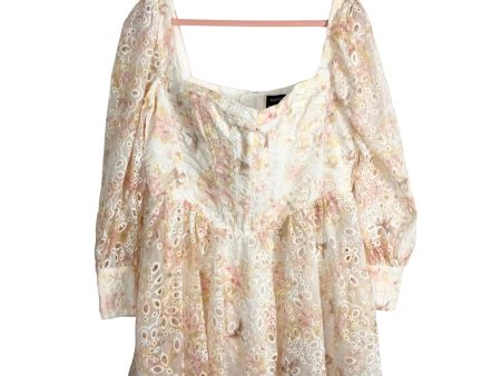 Bardot Pastel Eyelet Lace Overlay with Corset Babydoll Dress- Size US 12 XXL Supply