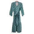 Victoria Dunn Sage Forest Green Floral Print Button Front with Tie Belt Maxi Dress- Size XS M Online Sale