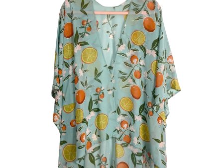 Sseko Fruit Print Sheer Button Front Kimono- One Size For Cheap