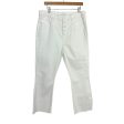 Loft White Frayed Hem Button Front High Rise Kick Crop Jeans- Size 31 12 (Inseam 26”, sold out online) Discount