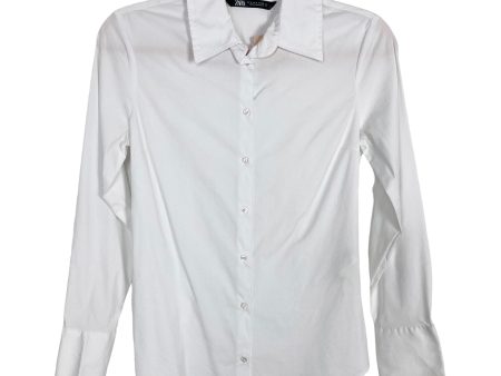 Zara White Tailored Button Up Top- Size S Discount