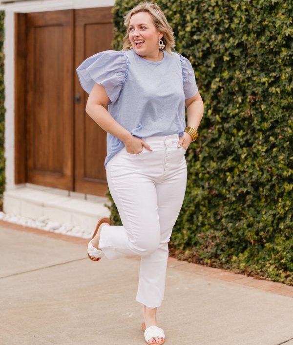 Loft White Frayed Hem Button Front High Rise Kick Crop Jeans- Size 31 12 (Inseam 26”, sold out online) Discount