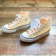 Converse Orange and White Striped High Top Sneakers- Size 7 Cheap