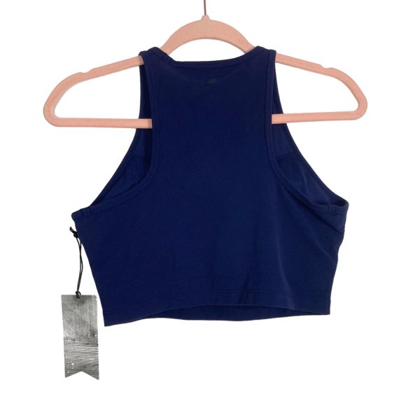 Stori Ink Blue Unscripted High Neck Padded Cropped Shelf Tank NWT- Size 10 Hot on Sale