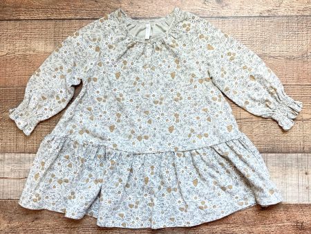 Rylee + Cru Light Sage with Brown Ivory Flowers Snap Front Dress- Size 2-3Y Fashion