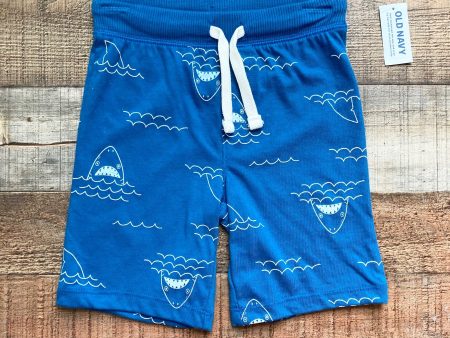 Old Navy Blue Sharks Waves Drawstring Jersey Shorts NWT- Size 4T Online now