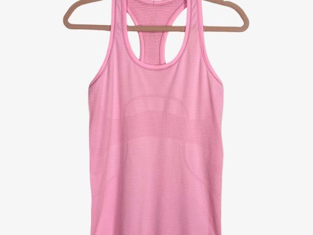 Lululemon Pink Mesh Striped Racerback Tank- Size 6 Hot on Sale