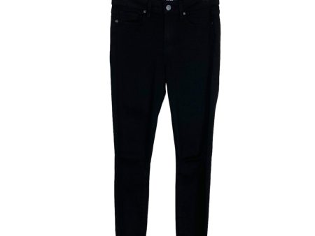 Paige Black Ripped Knee with Raw Hem Hoxton Crop Jeans- Size 26 Fashion