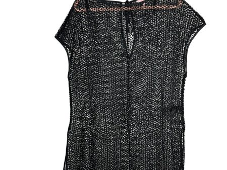 Ted Baker London Black Open Knit Crochet Boat Neck with Back Tie Cover Up- Size L Discount