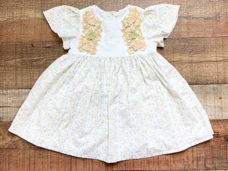 Dondolo Yellow Green Floral Print with Fall Leaves Dress- Size 3T Online Hot Sale