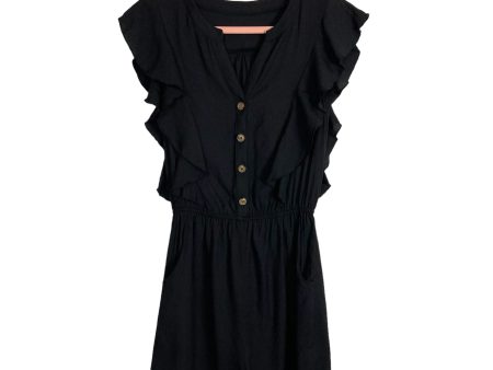 Cupshe Black Ruffle Button Up Romper- Size S (sold out online) Online Sale