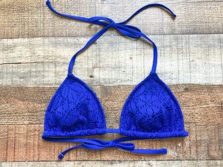 Aerie Blue Crochet Triangle Padded Bikini Top- Size S (we have matching bottoms) Online Hot Sale