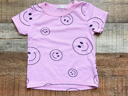 Cozii Pink Smiley Face Tee- Size 6-12M (see notes) on Sale