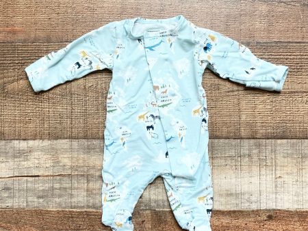 Magnetic Me Light Blue Continents and Oceans Footie Outfit- Size Preemie Discount