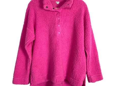 Aerie Hot Pink Sherpa Pullover- Size S Online Sale