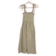 Carly Jean Tan Tie Straps Smocked Dress- Size S Fashion