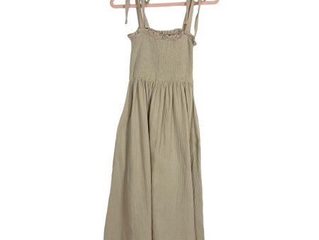 Carly Jean Tan Tie Straps Smocked Dress- Size S Fashion