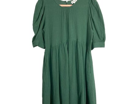 &Merci Forest Green Gauze with Back Buttons Dress- Size M Sale