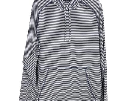 Rhone MEN S Navy White Seersucker Camp Hoodie Pullover- Size L (see notes) on Sale