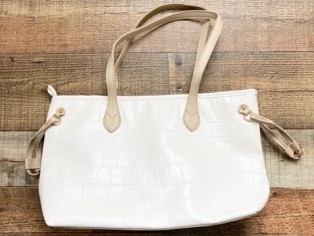 No Brand Cream Faux Leather Tote Bag (see notes) Fashion