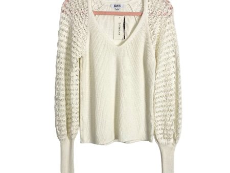 525 (Evereve) Ivory with Open Knit Sleeves Sweater NWT- Size S Online Sale