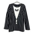 Only Little Once Black White Striped with Button Detail and Roll Tab Sleeves Top-Size 4 Online Hot Sale