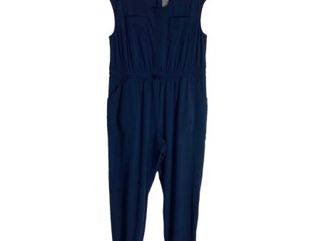 All in Motion Navy with Front Zipper and Drawstring Waist Jumpsuit- Size XXL Online Hot Sale