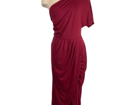 BTFBM Burgundy One Shoulder Dress NWT- Size L Online now