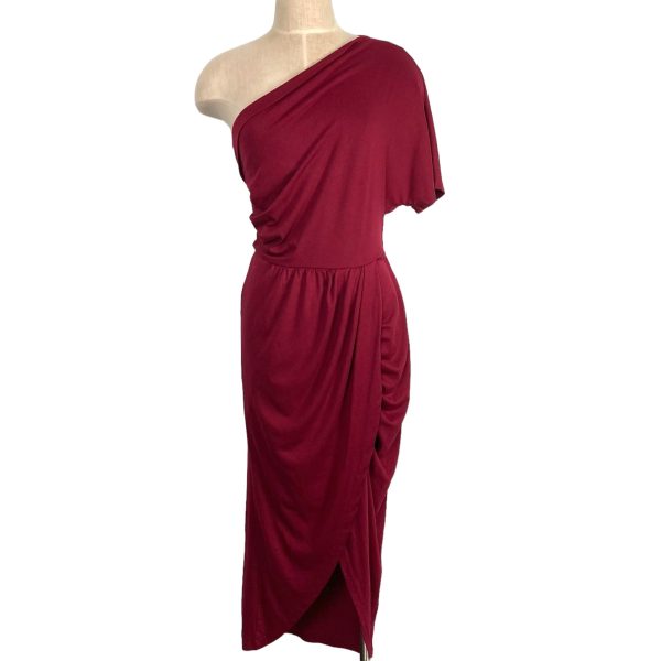 BTFBM Burgundy One Shoulder Dress NWT- Size L Online now