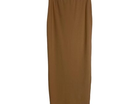 Boohoo Camel with Back Slit and Elastic Waist Skirt- Size 6 (see notes) Supply