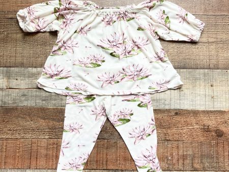 Milkbarn Pink Lily Pad Flowers and Dragonflies Top and Pants Set- Size 3-6M (sold as a set) Hot on Sale