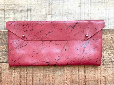 Mallow France Red with Paint Splatter Design Clutch with Chain Strap For Cheap