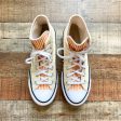 Converse Orange and White Striped High Top Sneakers- Size 7 Cheap