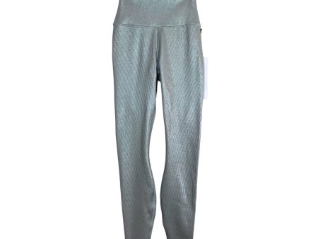 Alo Light Grey Iridescent Ribbed High Waist Leggings NWT- Size XS (Inseam 29”) For Discount