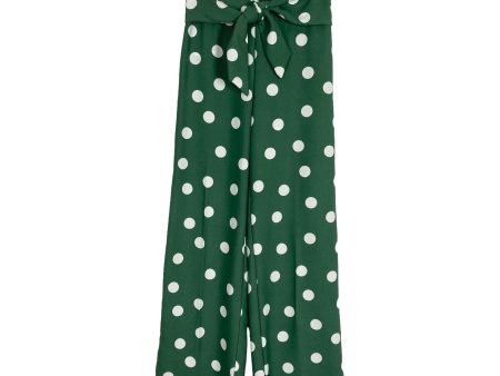 Ann Taylor Fresh Green with Ivory Polka Dots Sarong Pants NWT- Size XS (Inseam 30”) Online Hot Sale