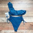 Abercrombie & Fitch Blue Glitter Cheeky Side Tie Bikini Bottoms NWT- Size S (we have matching top) Discount