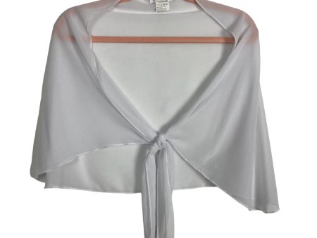 Ekouaer White Sheer Shawl Scarf- Size S Sale