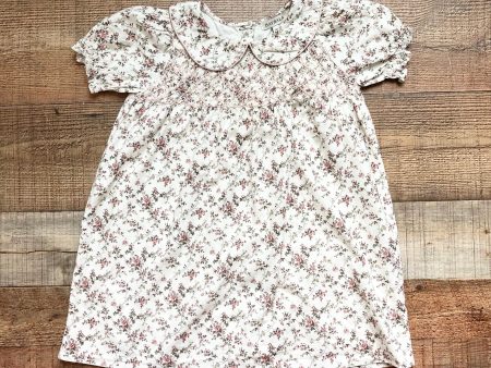 Baybala Ivory with Pink Brown Green Floral Print Smocked Dress- Size 4T Fashion