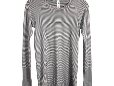 Lululemon White Black Striped Swiftly Tech Long Sleeve 2.0 Tee- Size 6 Online Hot Sale