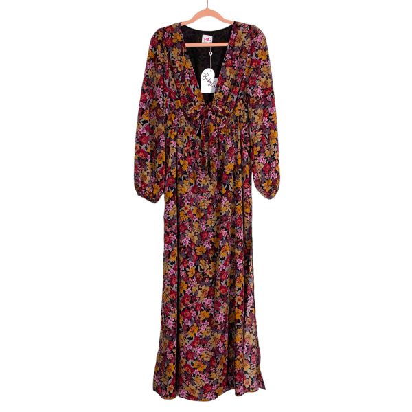 Buddy Love Floral with Front Tie and Cut Out Desirae Maxi Dress NWT- Size M Supply