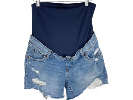 Abercrombie & Fitch 4  Mom Distressed Maternity Jean Shorts- Size 26 2 For Cheap