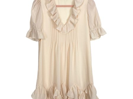 Tularosa Creme with Handkerchief Hem Marjorie Ruffle Mini Dress- Size XS (see notes, sold out online) Sale