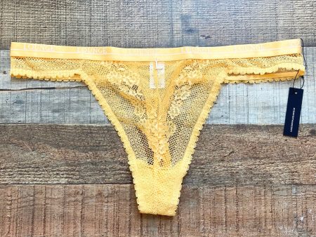 Lounge Golden Yellow Sheer Lace Liberty Balcony Thong NWT- Size XL For Sale