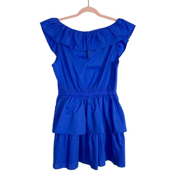 BB Dakota by Steve Madden Blue Ruffle Summer Sunset Dress NWT- Size M For Sale