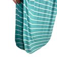 Zenana Premium Green and White Striped Round Hem Side Slits V-Neck Shirt Dress- Size S Hot on Sale