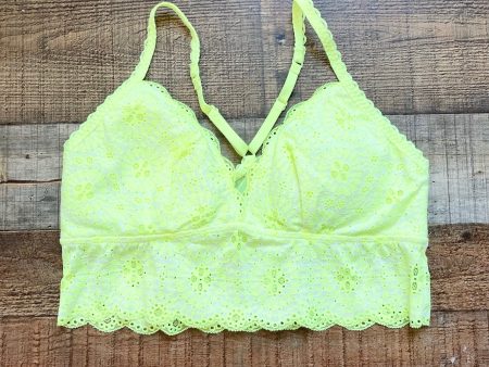 Aerie Neon Yellow Lace Padded Bralette- Size L (see notes) Supply