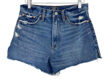 Abercrombie & Fitch High Rise Annie Denim Raw Hem Shorts- Size 26 2 Online