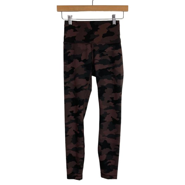 Lululemon Dark Plum Camo Printed High Waisted Side Pocket Leggings- Size 4 (Inseam 25”) Cheap