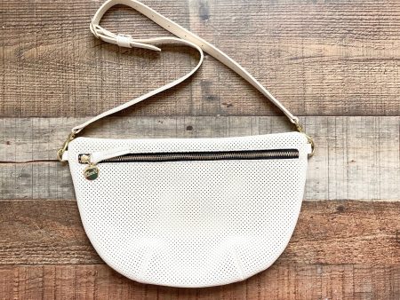 Clare V Los Angelas Cream Rattan Large Fanny Crossbody Bag Discount